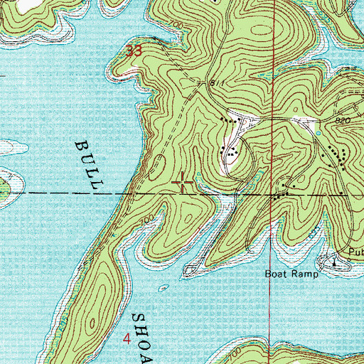 Topographic Map of Spring Creek Public Use Area, MO