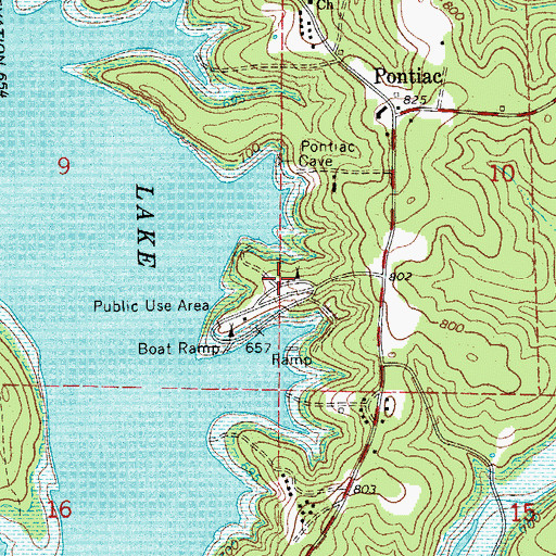 Topographic Map of Pontiac Public Use Area, MO