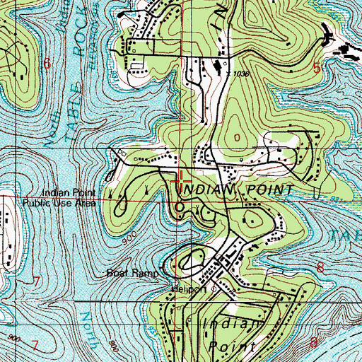 Topographic Map of Indian Point Park, MO