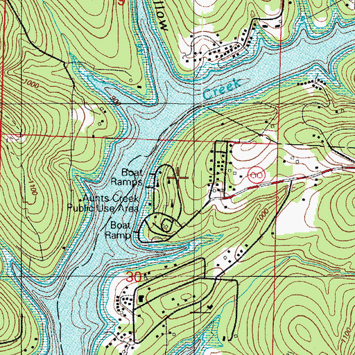 Topographic Map of Aunts Creek Park, MO