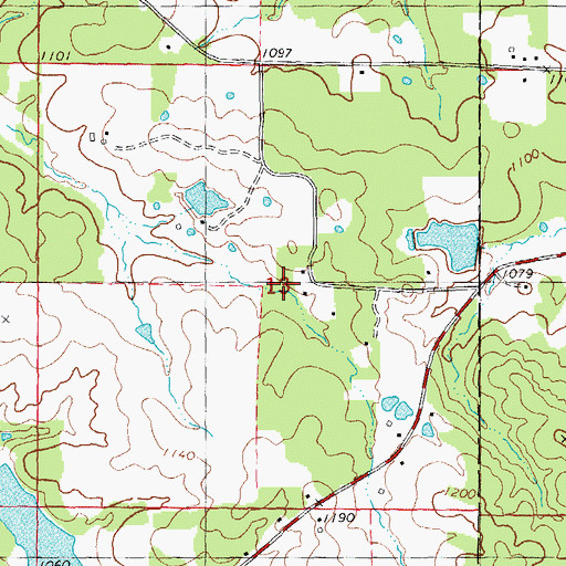 Topographic Map of Roanoke School, MO