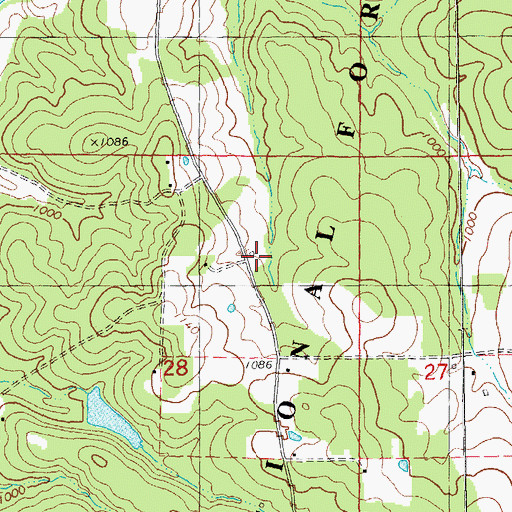 Topographic Map of Henry Eaton School, MO