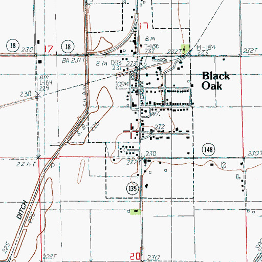 Topographic Map of Black Oak School (historical), AR