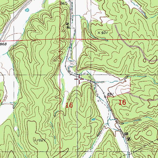 Topographic Map of Roswell, MO