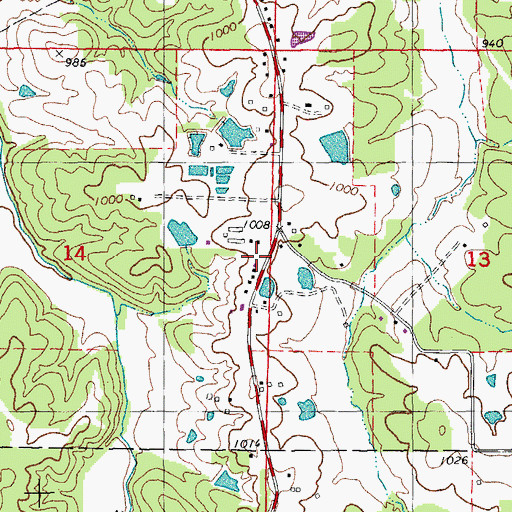 Topographic Map of Pleasant View School (historical), MO