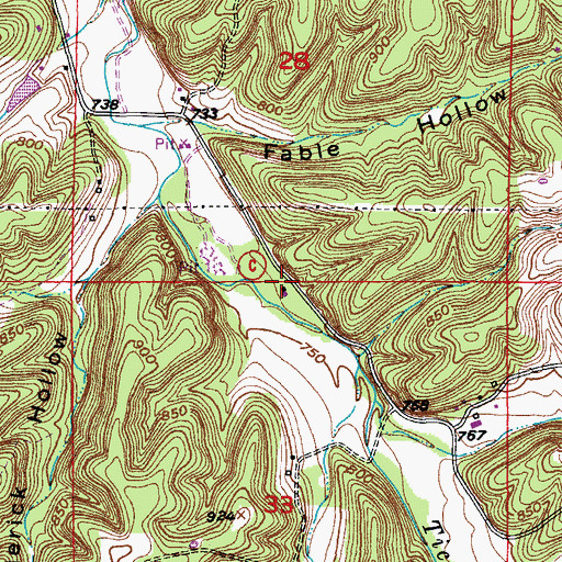 Topographic Map of Wynn School, MO