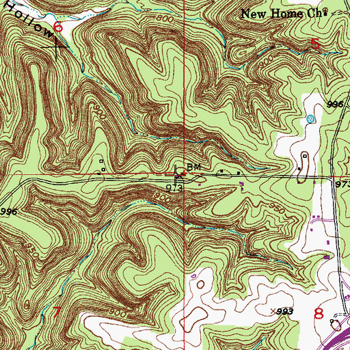 Topographic Map of Gottschall School, MO