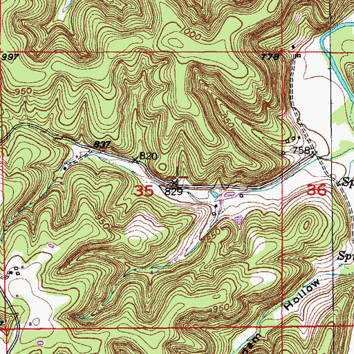 Topographic Map of Hickory Point School (historical), MO