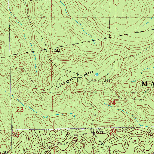 Topographic Map of Litton Hill, MO