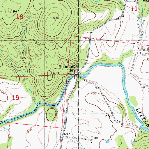 Topographic Map of Thompson Ford, MO