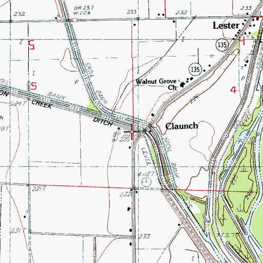 Topographic Map of Claunch School (historical), AR