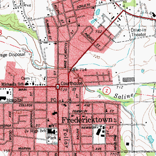 Topographic Map of Tollar Branch, MO