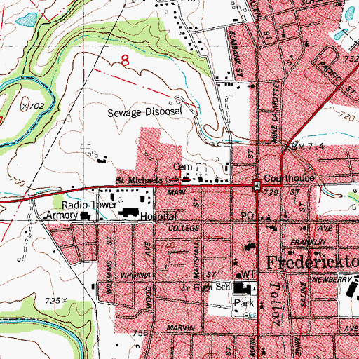 Topographic Map of Saint Michaels School, MO