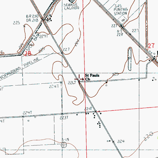 Topographic Map of Davis Spur School (historical), AR