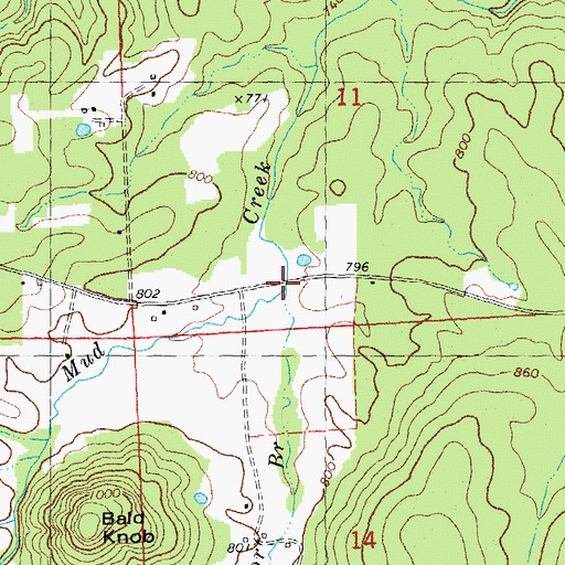 Topographic Map of Poor Branch, MO