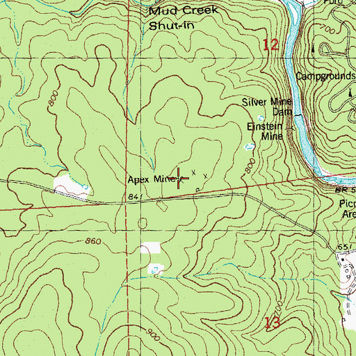 Topographic Map of Apex Mine, MO