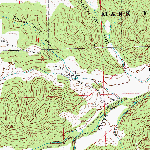 Topographic Map of Sugar Camp Hollow, MO