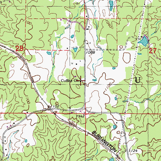 Topographic Map of Coffee School, MO
