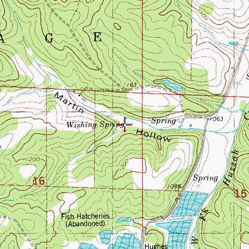 Topographic Map of Wishing Spring, MO