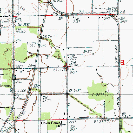 Topographic Map of Fallis, AR