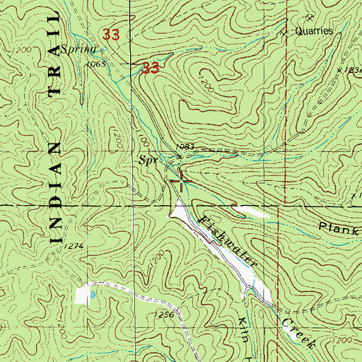 Topographic Map of Plank Hollow, MO