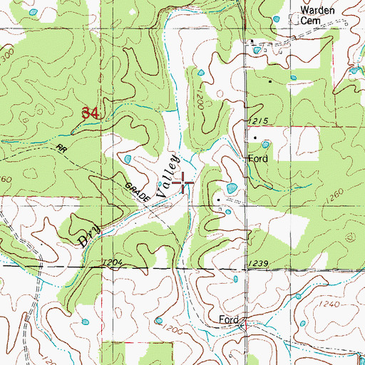Topographic Map of Long Hollow, MO