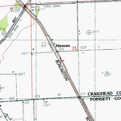 Topographic Map of Herman School (historical), AR
