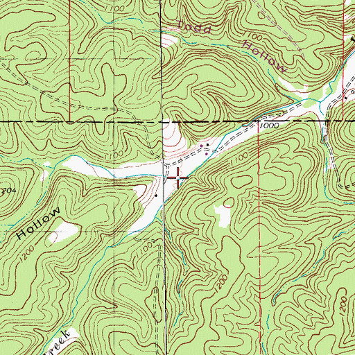 Topographic Map of Powell Hollow, MO