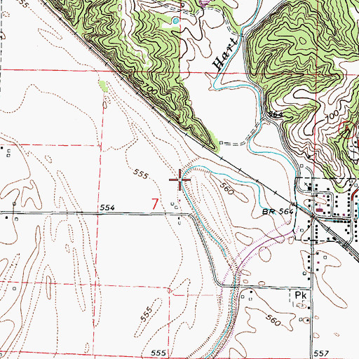 Topographic Map of Dead Creek (historical), MO
