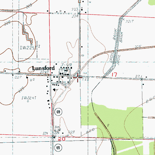 Topographic Map of Lunsford School (historical), AR
