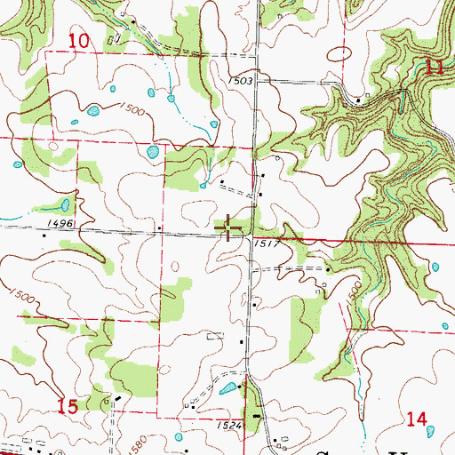 Topographic Map of Big Spring Church (historical), MO