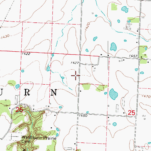Topographic Map of Washburn Prairie School (historical), MO
