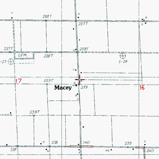 Topographic Map of Macey School (historical), AR