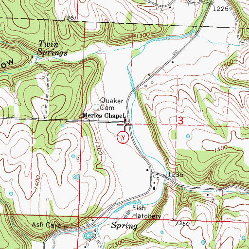 Topographic Map of Quaker School (historical), MO