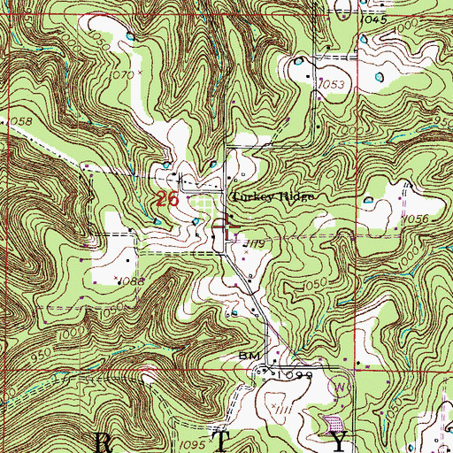 Topographic Map of Friendship Church (historical), MO