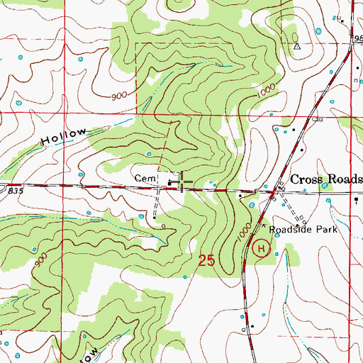 Topographic Map of Ball School (historical), MO