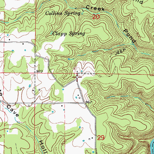Topographic Map of Collins School (historical), MO