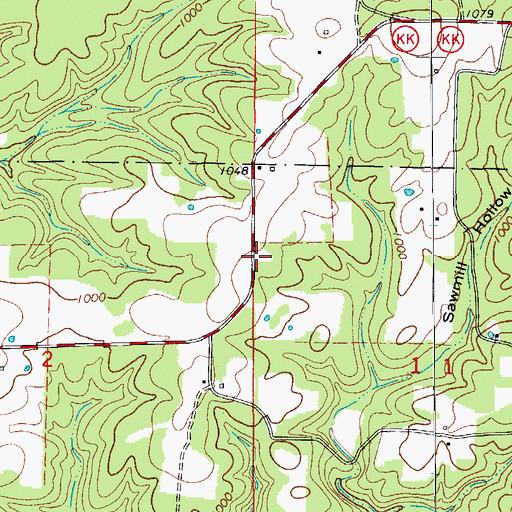 Topographic Map of Lone Pilgrim School (historical), MO