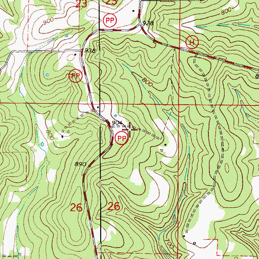 Topographic Map of Colvin School (historical), MO