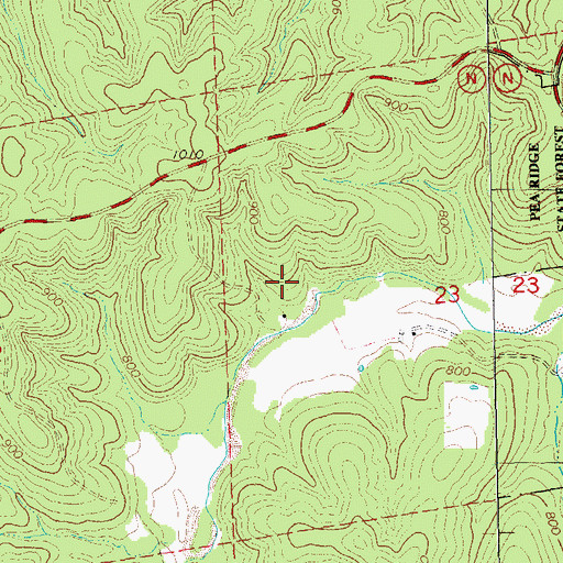 Topographic Map of Cavernville School, MO