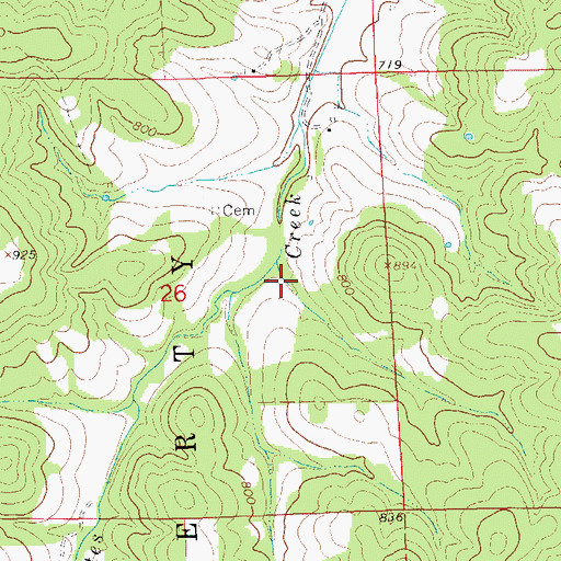 Topographic Map of Pleasant Valley School (historical), MO
