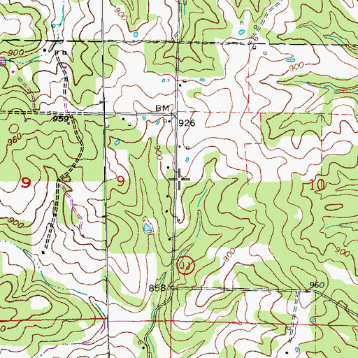 Topographic Map of Forest Hill School, MO