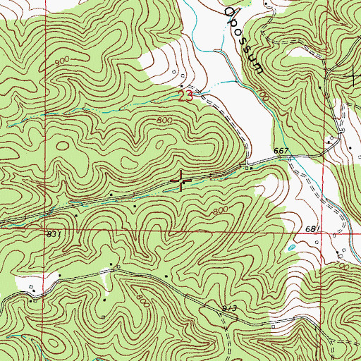 Topographic Map of Valley School, MO