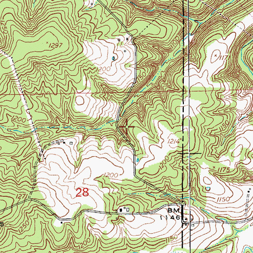Topographic Map of Central School (historical), MO
