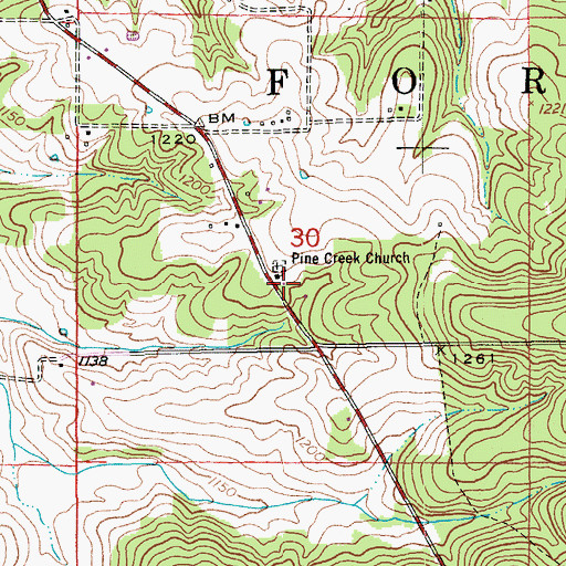 Topographic Map of Success School (historical), MO