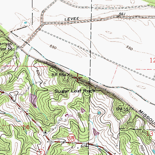 Topographic Map of McKinney, MO
