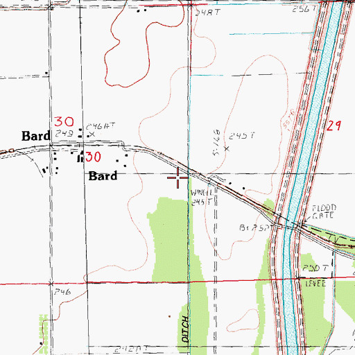 Topographic Map of Bard School (historical), AR