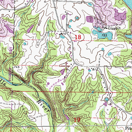 Topographic Map of New Haven Church (historical), MO