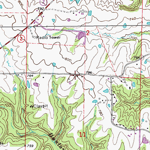 Topographic Map of Lamar School (historical), MO