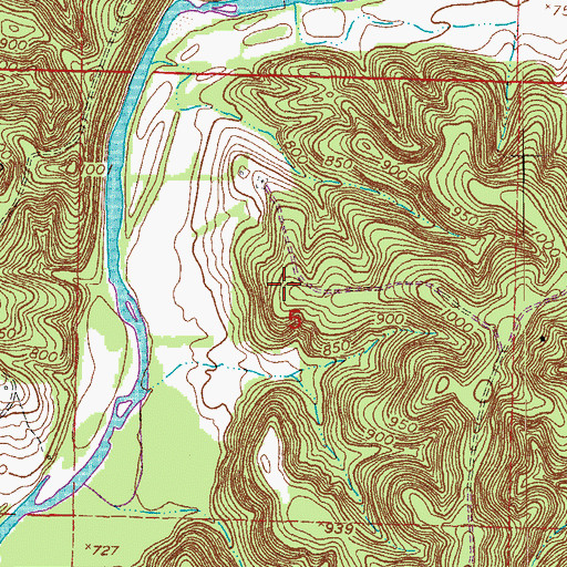 Topographic Map of Low Gap School (historical), MO